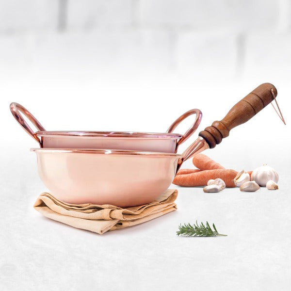 Sartén de cobre + paila capacidad 5 huevos