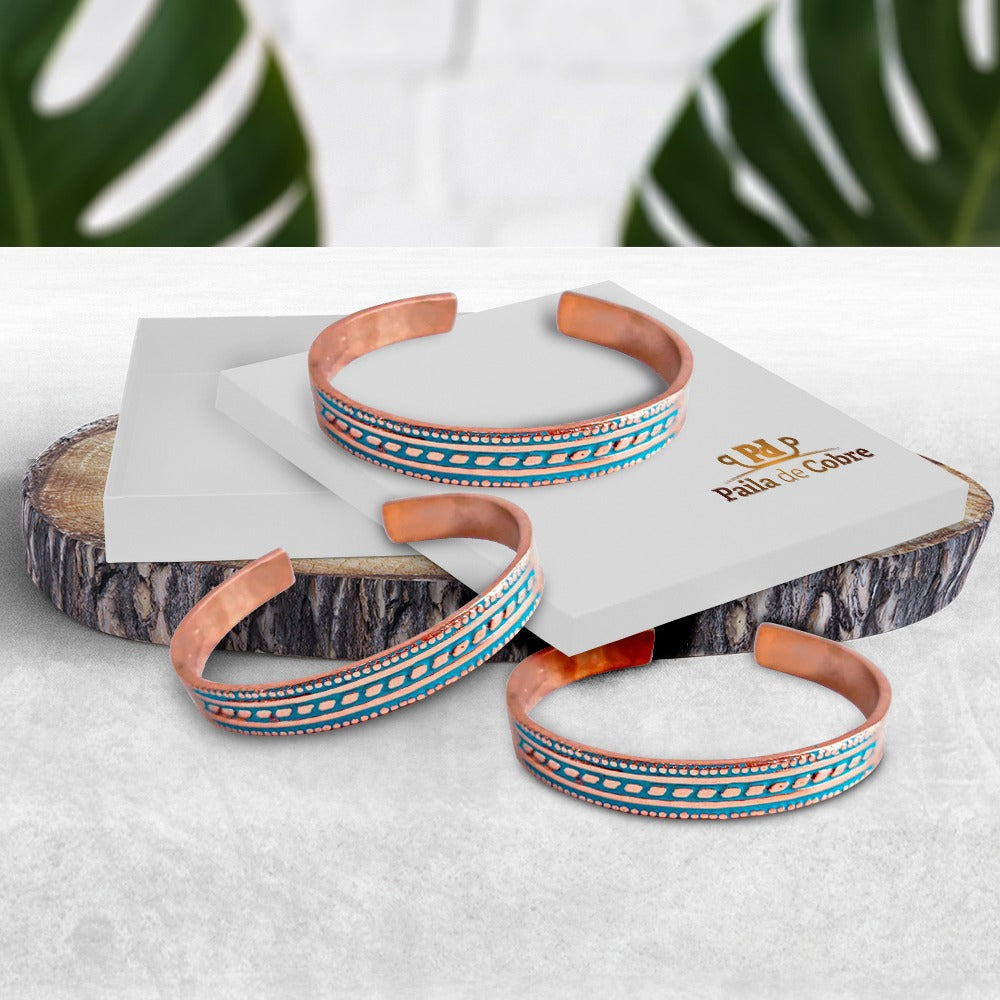 Pulsera de cobre en verde N 3