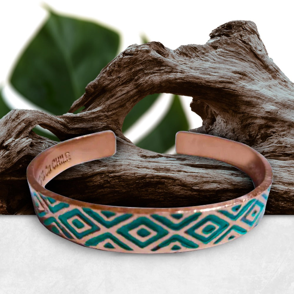 Pulsera de cobre en verde N 2