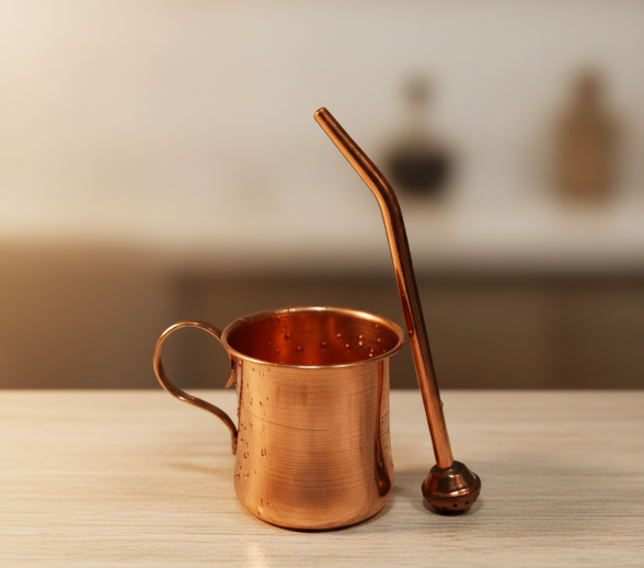 Mate de cobre mini  + Bombilla de cobre
