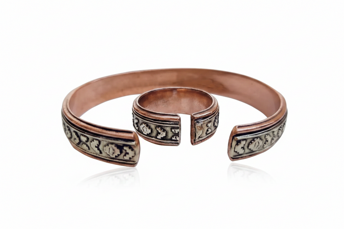 Pulsera de cobre y bronce + imanes