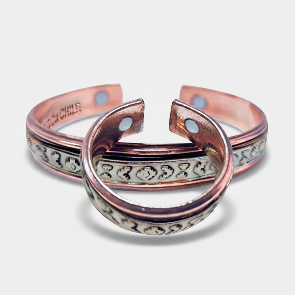 Pulsera de cobre y bronce + imanes